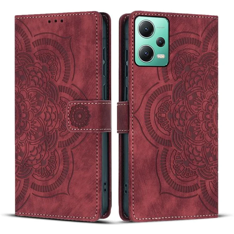 Mandala Embossed Retro Frosted Leather Phone Case, For Xiaomi Poco X5 Pro, For Xiaomi Poco X5 / Redmi Note 12 5G