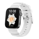 Silver Buckle Silicone Watch Band
