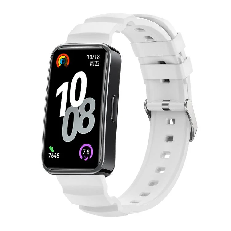 Silver Buckle Silicone Watch Band
