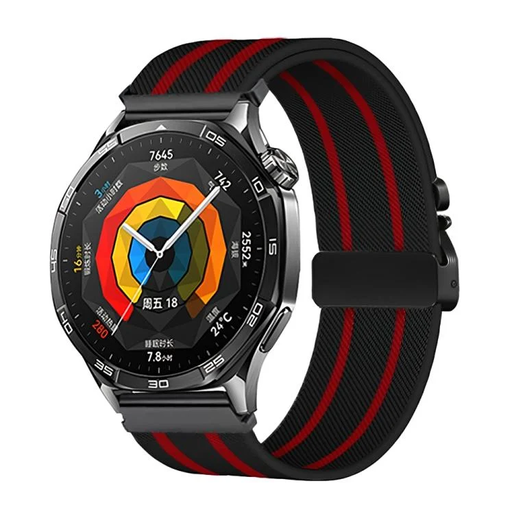 Parachute Buckle Stripe Nylon Elastic Braided Watch Band