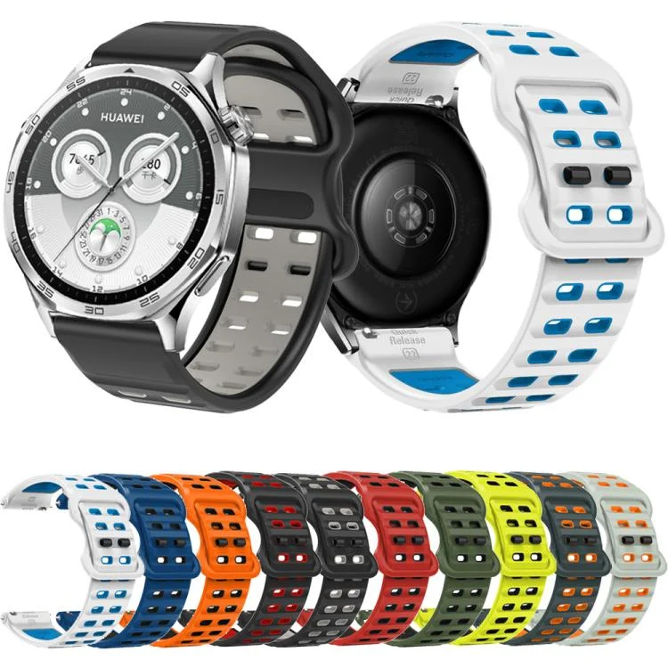 EDA0078612_B1.webp Double-row Hole Studded Buckle Silicone Watch Band - Image 2