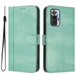 Line Splicing Buckle Retro Leather Phone Case, For Redmi Note 10 Pro 4G / Note 10 Pro Max - Image 2