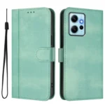 Line Splicing Buckle Retro Leather Phone Case, For Redmi Note 12 4G Global, For Redmi A1 4G / A2 4G - Image 2