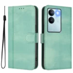 Line Splicing Buckle Retro Leather Phone Case, For vivo V29 5G Global / V29 Pro, For vivo Y17s 4G Global / Y17s 5G India - Image 2