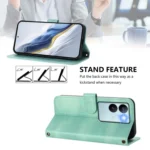Line Splicing Buckle Retro Leather Phone Case, For vivo V29 5G Global / V29 Pro, For vivo Y17s 4G Global / Y17s 5G India - Image 3