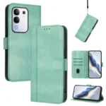 Line Splicing Buckle Retro Leather Phone Case, For vivo Y29 4G Global, For vivo V50 5G Global
