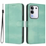 Line Splicing Buckle Retro Leather Phone Case, For vivo Y29 4G Global, For vivo V50 5G Global - Image 2