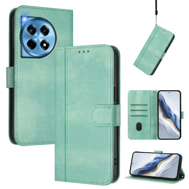 Line Splicing Buckle Retro Leather Phone Case, For OnePlus 12, For OnePlus Nord CE 3 Lite / Nord N30