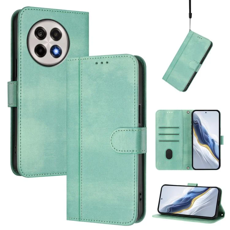 Line Splicing Buckle Retro Leather Phone Case, For OnePlus 13R / OnePlus Ace 5 Pro, For OnePlus 13