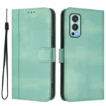 Line Splicing Buckle Retro Leather Phone Case, For OnePlus Nord 2 5G, For OnePlus 9 Pro - Image 2