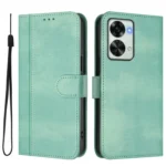 Line Splicing Buckle Retro Leather Phone Case, For OnePlus Nord 2T, For OnePlus 10R / OnePlus Ace - Image 2