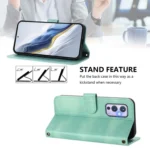 Line Splicing Buckle Retro Leather Phone Case, For OnePlus 9, For OnePlus Nord N10 5G - Image 4