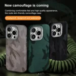 Camouflage Leather Metal Frame MagSafe PC Phone Case, For iPhone 14 Pro, For iPhone 14 Pro Max, For iPhone 13 Pro Max - Image 2