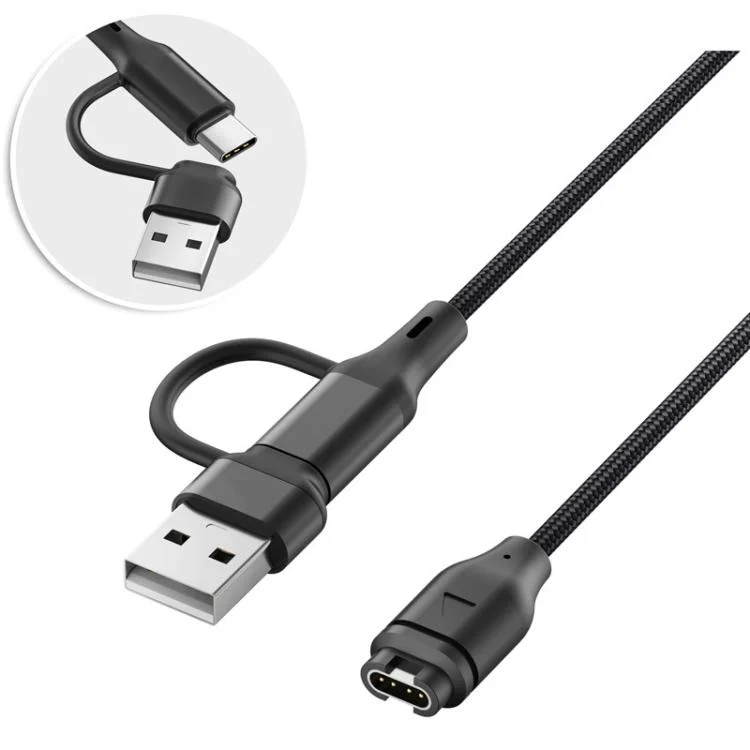 EDA007917201A_2.webp xDfind 2 in 1 Type-C and USB-A Ports Watch Charging Cable, Length: 1m - Image 3