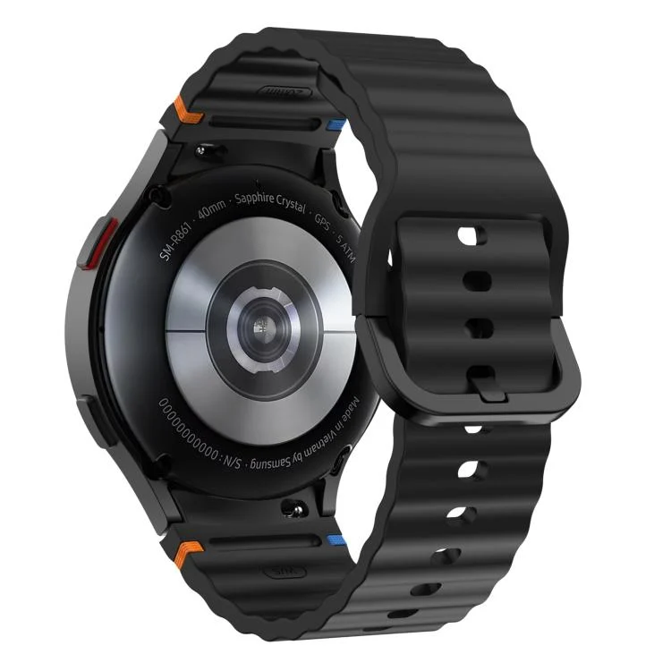 EDA007919601A_1.webp xDfind Wavy Grain Stitched Colorful Buckle Silicone Watch Band - Image 7
