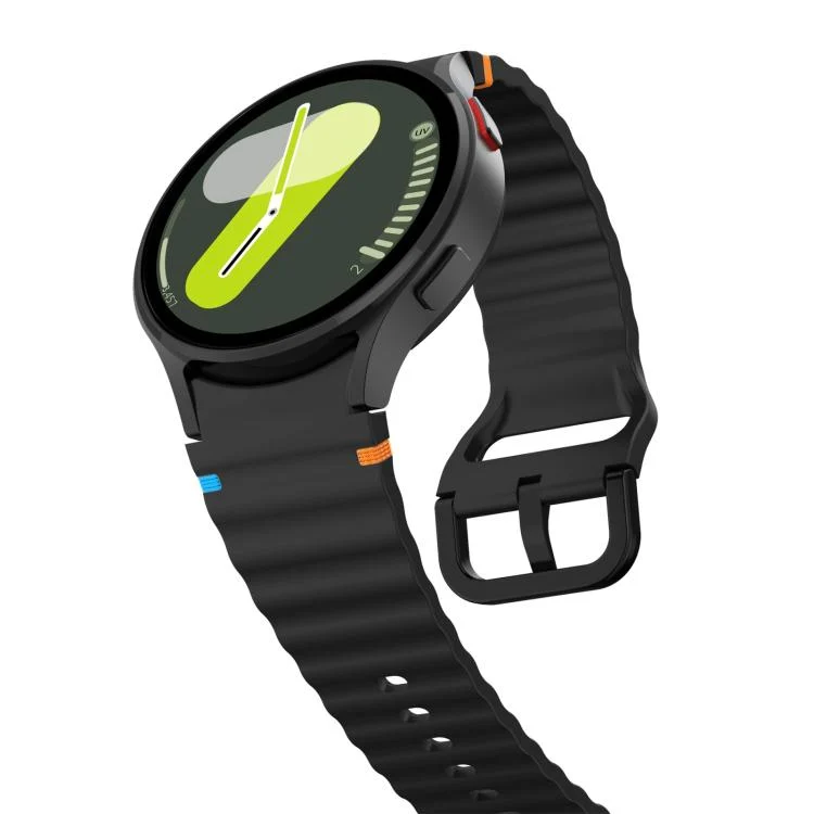 EDA007919601A_3.webp xDfind Wavy Grain Stitched Colorful Buckle Silicone Watch Band - Image 9