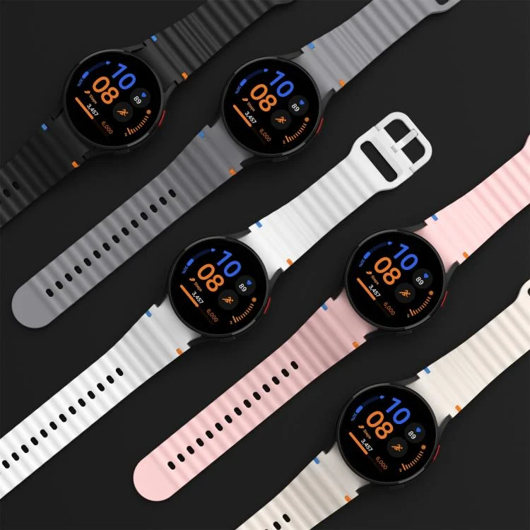 EDA0079196_B2.webp xDfind Wavy Grain Stitched Colorful Buckle Silicone Watch Band - Image 3