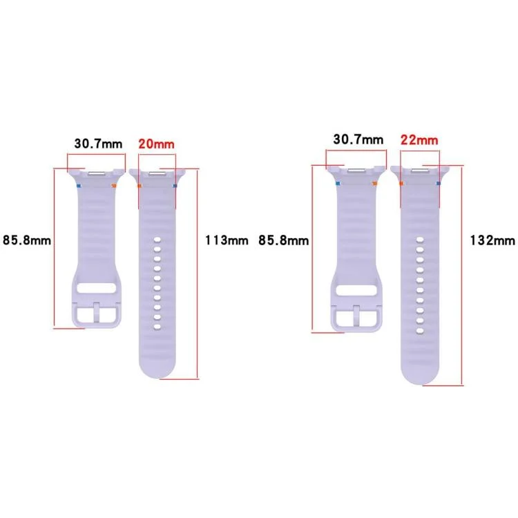 EDA0079196_B5.webp xDfind Wavy Grain Stitched Colorful Buckle Silicone Watch Band - Image 6