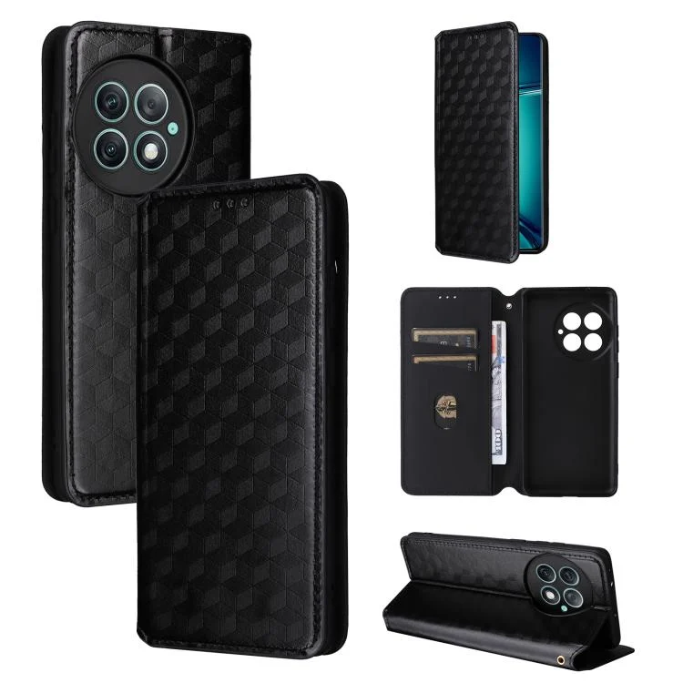 Cubic Grid Texture Flip Leather Phone Case, For OnePlus Ace 2 Pro, For OnePlus Nord CE3, For OnePlus Nord CE 3 Lite / Nord N30