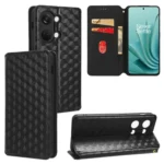 Cubic Grid Texture Flip Leather Phone Case, For OnePlus Ace 2V / Nord 3, For OnePlus 11R / OnePlus Ace 2, For OnePlus Nord N300