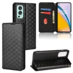 Cubic Grid Texture Flip Leather Phone Case, For OnePlus Nord 2 5G
