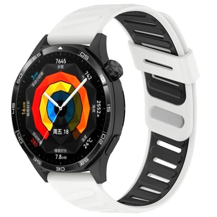 Slanted Hole Two Color Silicone Watch Band