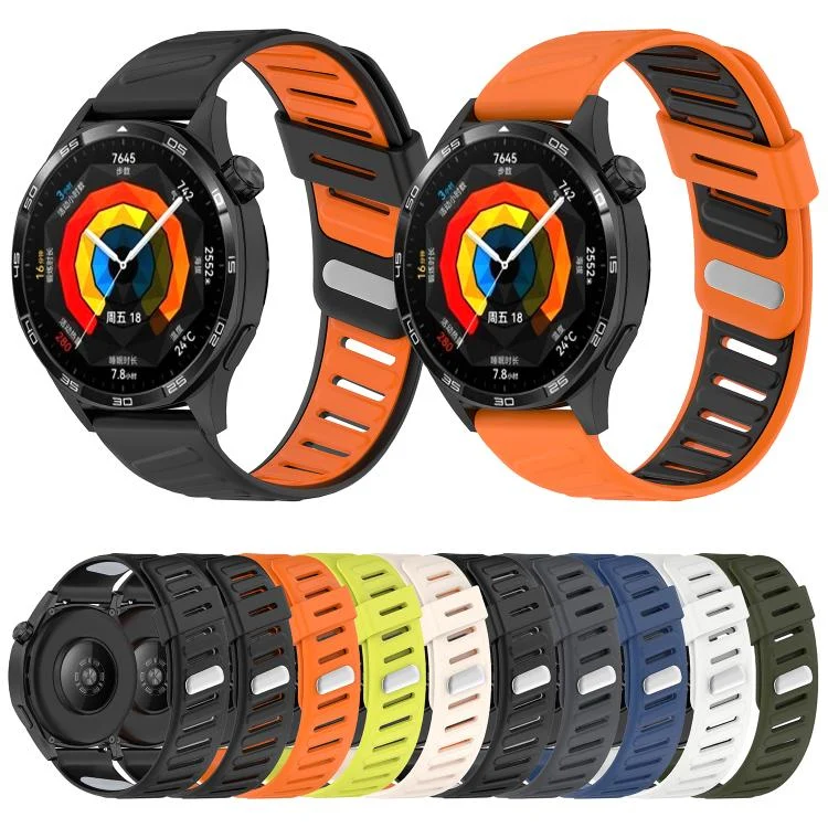 EDA0079408_B1.webp Slanted Hole Two Color Silicone Watch Band - Image 2