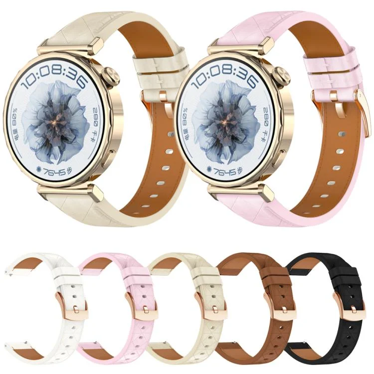 EDA0079430_B1.webp Square Leather Rose Gold Buckle Watch Band - Image 2