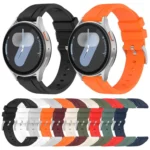 Flat Head Solid Color Steel Buckle Silicone Watch Band - Image 2