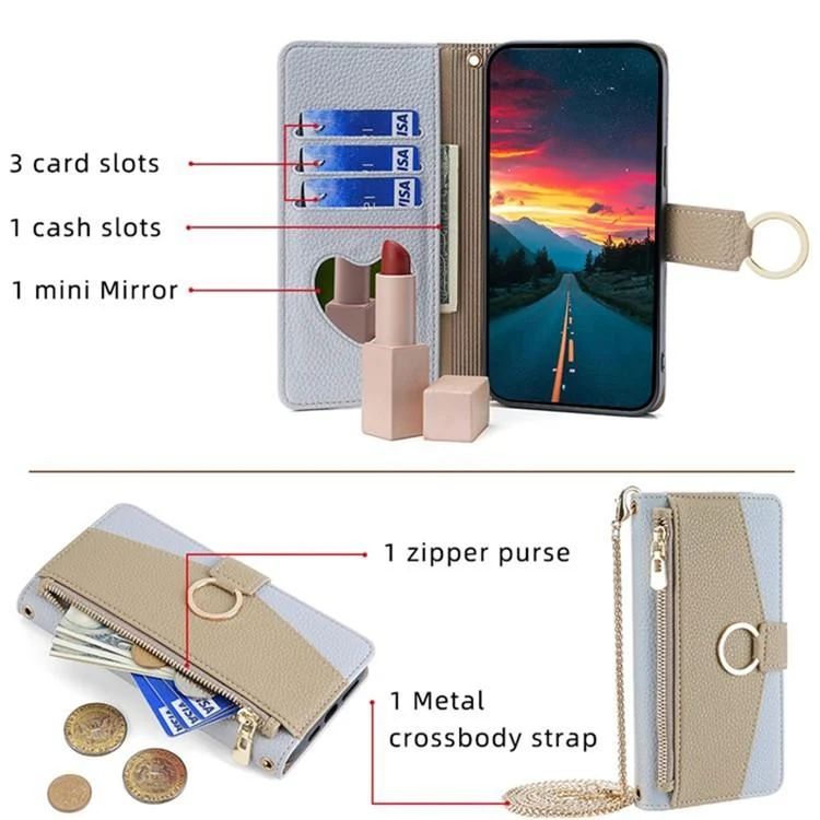 EDA007948802A_3.webp Crossbody Litchi Texture Leather Phone Case, For Xiaomi Civi 5 Pro 5G, For Xiaomi 15 Ultra - Image 4