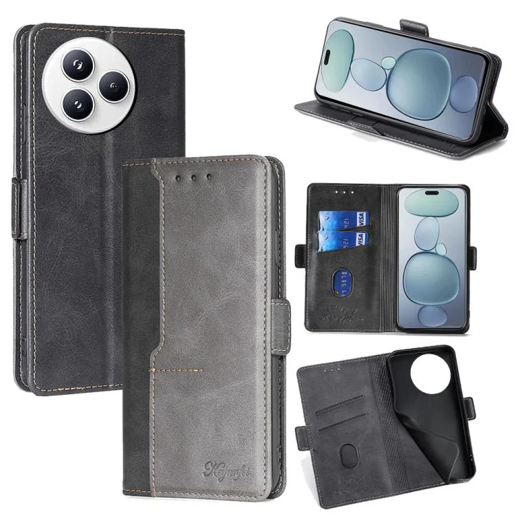 Contrast Color Side Buckle Leather Phone Case, For Xiaomi Civi 5 Pro 5G, For Xiaomi 15 Ultra