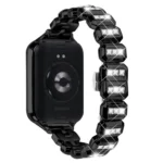 Small Square Diamonds Butterfly Buckle Metal Watch Band - Image 3