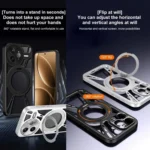 Cooling Hollow Metal Holder MagSafe Phone Case, For Redmi K80 Pro, For Redmi K80 - Image 4