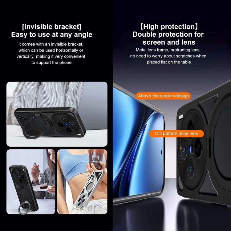 EDA0079729_B3.webp Cooling Hollow Metal Holder MagSafe Phone Case, For vivo X200, For vivo X200 Pro mini, For vivo X200 Pro - Image 4