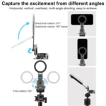 BRDRC Smartphone Teleprompter Stand Desktop Clamp Cold Shoe Extension Mount - Image 4