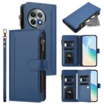 Magnetic Closure 9 Card Slots Zipper Leather Case with Hand Strap, For OnePlus Ace 2 Pro 5G, For OnePlus Nord CE3 5G India, For OnePlus Nord CE 3 Lite 5G