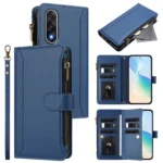 Magnetic Closure 9 Card Slots Zipper Leather Case with Hand Strap, For OnePlus Ace 5 Ultra, For OnePlus Ace 5 Racing, For OnePlus 13T 5G