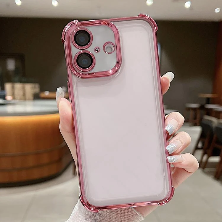 Electroplating Space TPU Four-corner Shockproof Phone Case with Lens Film, For iPhone 16 Plus