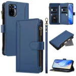 Magnetic Closure 9 Card Slots Zipper Leather Case with Hand Strap, For Redmi Note 10 4G / Note 10S / Poco M5s, For Redmi Note 11 Pro+ 5G EU / Poco X4 NFC, For Redmi Note 11S 5G / Poco M4 Pro 5G