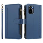 Magnetic Closure 9 Card Slots Zipper Leather Case with Hand Strap, For Redmi Note 10 4G / Note 10S / Poco M5s, For Redmi Note 11 Pro+ 5G EU / Poco X4 NFC, For Redmi Note 11S 5G / Poco M4 Pro 5G - Image 2