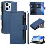 Magnetic Closure 9 Card Slots Zipper Leather Case with Hand Strap, For Redmi Note 12 Pro 5G Global / Poco X5 Pro, For Redmi Note 12 5G Global / Poco X5, For Redmi 10 5G / Note 11E / 11 Prime 5G