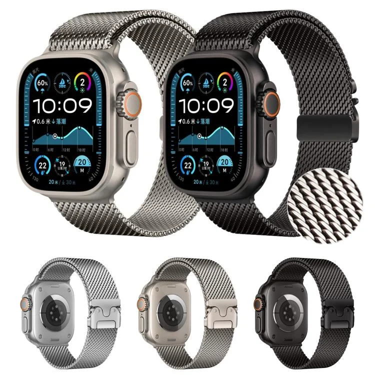EDA0080190_B1.webp xDfind Umbrella Buckle Think Mesh Milanese Stainless Steel Watch Band, Think Mesh - Image 2