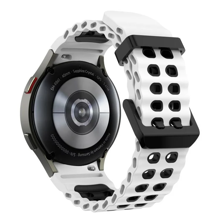 EDA008025601A_1.webp Ocean Dual-Row Hole Two Color Silicone Watch Band - Image 5