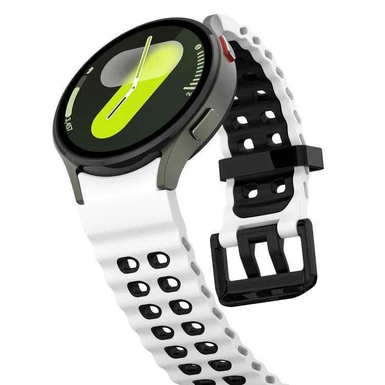 EDA008025601A_3.webp Ocean Dual-Row Hole Two Color Silicone Watch Band - Image 7