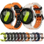 Ocean Dual-Row Hole Two Color Silicone Watch Band - Image 2