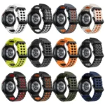 Ocean Dual-Row Hole Two Color Silicone Watch Band - Image 4