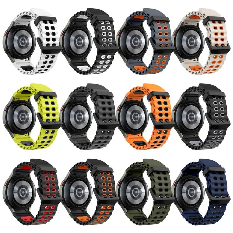 EDA0080256_B3.webp Ocean Dual-Row Hole Two Color Silicone Watch Band - Image 4