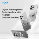 ROCK JingDun Series Clear Rotating MagSafe Holder PC Hybrid TPU Phone Case, For iPhone 16 Pro Max, For iPhone 16 Pro - Image 2