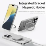 ROCK JingDun Series Clear Rotating MagSafe Holder PC Hybrid TPU Phone Case, For iPhone 16 Pro Max, For iPhone 16 Pro - Image 3