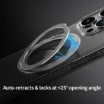 ROCK JingDun Series Clear Rotating MagSafe Holder PC Hybrid TPU Phone Case, For iPhone 16 Pro Max, For iPhone 16 Pro - Image 6